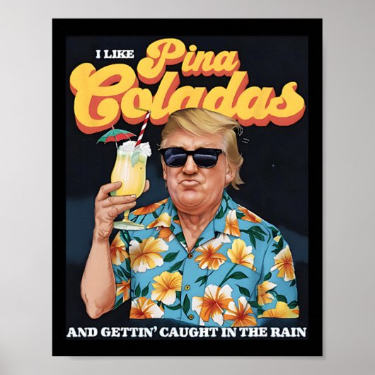 Poster Coladas Donald Trump Vacances d'été Hawaii Beach (Devant)