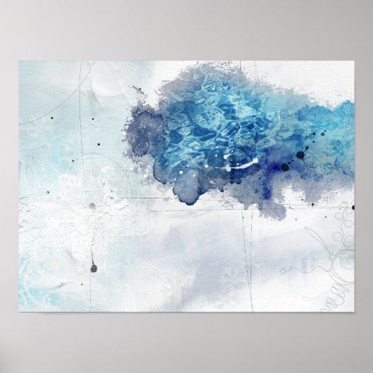 Poster Colbalt bleu Abstrait 1 (Devant)