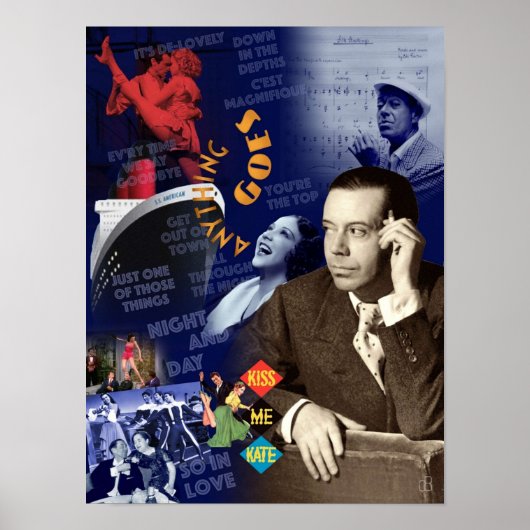 Poster Cole Porter Collage Portrait (Devant)