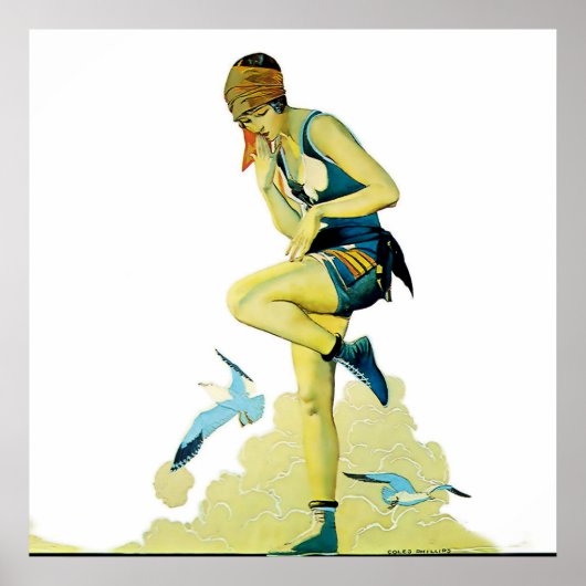 Poster Coles Phillips ‘Jeune fille qui s'efface’ « Un ba (Devant)