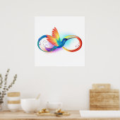 Poster Colibri arc-en-ciel avec symbole Infinity (Cuisine)
