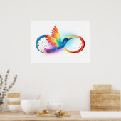 Poster Colibri arc-en-ciel avec symbole Infinity (Cuisine)