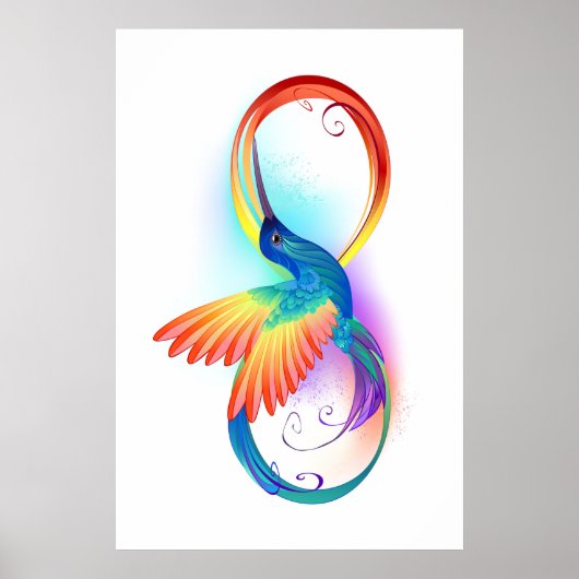 Poster Colibri arc-en-ciel avec symbole Infinity (Devant)