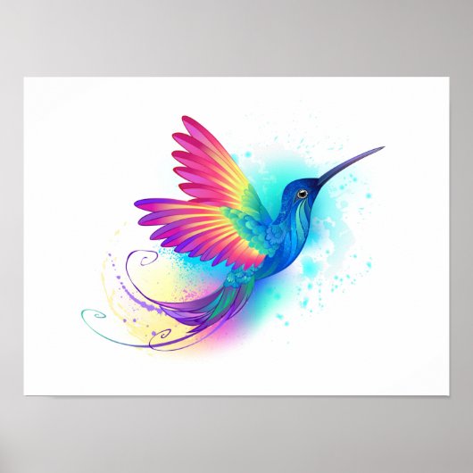 Poster Colibri arc-en-ciel exotique (Devant)