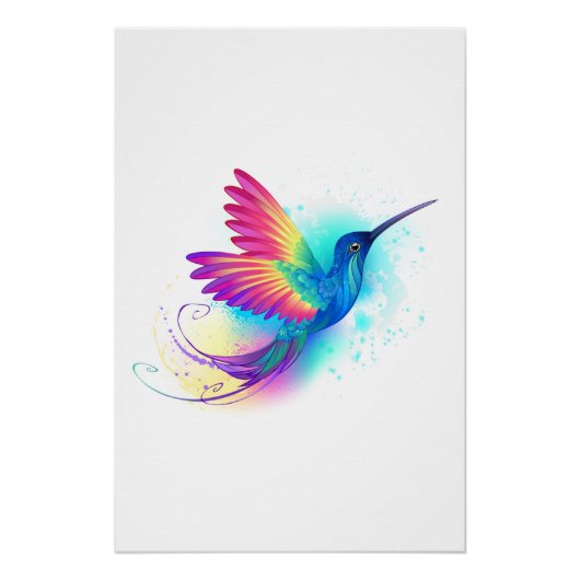 Poster Colibri arc-en-ciel exotique (Devant)
