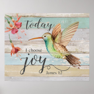 Poster Colibri aujourd'hui je choisis Joy Cadeaux de chau
