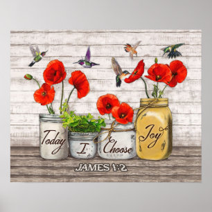 Poster Colibri aujourd'hui je choisis Joy Cadeaux de chau