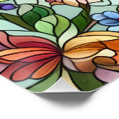 Poster Colibri avec Effet de Vitrail (Coin)