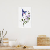 Poster Colibri avec fleurs 2 Imprimer (Cuisine)