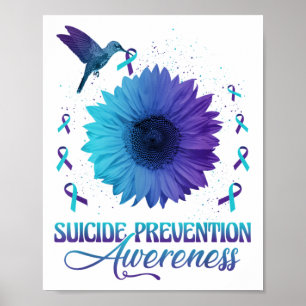 Poster Colibri Avec Tournesol Prévention du Suicide Awar