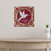 Colibri blanc en rouge