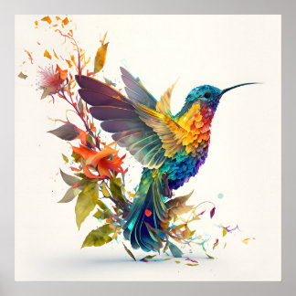 Poster Colibri coloré