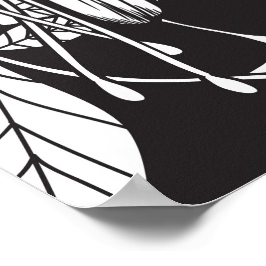 Poster Colibri et fuchsia (Coin)