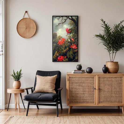 Poster Colibri et Passionnfleurs