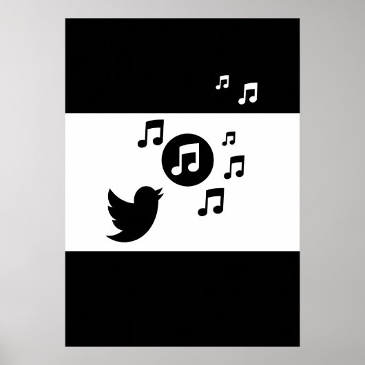 Poster Colibri noir et blanc (Devant)