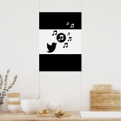 Poster Colibri noir et blanc (Cuisine)