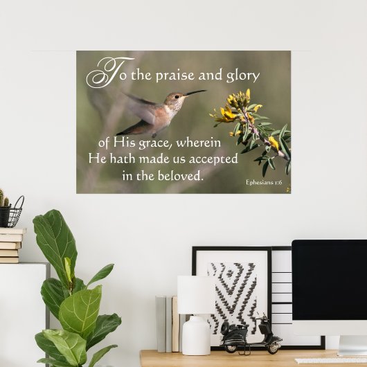 Poster Colibri Nous sommes acceptés en Jésus Imprimer (Bureau à domicile)