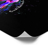 Poster Colibri tenant un ruban violet Fibromyalgie Awa (Coin)