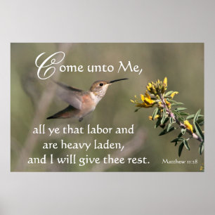 Poster Colibri Viens En Jésus Imprimer