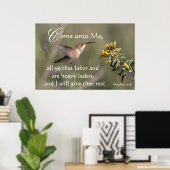 Poster Colibri Viens En Jésus Imprimer (Bureau à domicile)