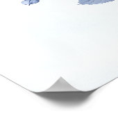 Poster Colibris Bleu Et Blanc Art Floral Élégant (Coin)