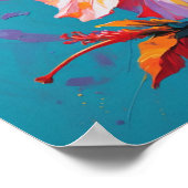 Poster Colibris colorés avec fleur tropicale vibrante (Coin)