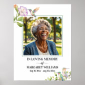 Poster Colibris élégants Fleurs Photo Funérailles (Devant)