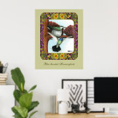Poster Colibris et Fleurs #3 (Bureau à domicile)