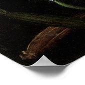 Poster Colibris et orchidée blanche par Martin J. Heade (Coin)