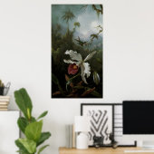 Poster Colibris et orchidée blanche par Martin J. Heade (Bureau à domicile)