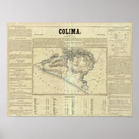 Poster Colima, Mexique (Devant)