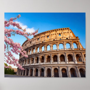 Poster Colisée de Rome Italie Peint