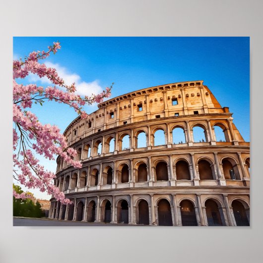 Poster Colisée de Rome Italie Peint (Devant)