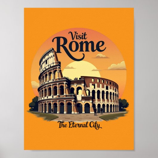 Poster Colisée Rome Conception Vintage (Devant)