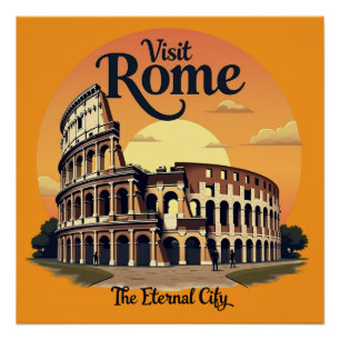 Poster Colisée Rome Conception Vintage