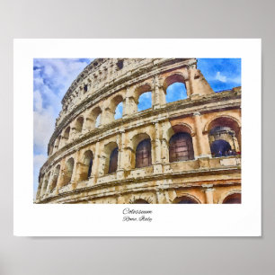 Poster Colisée Rome, Italie Aquarelle