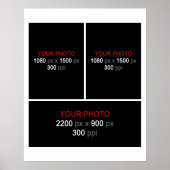 Poster Collage 3 images cadre (Devant)