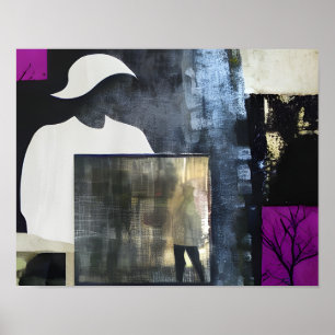 Poster Collage Abstrait figuratif