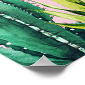 Poster Collage Abstrait Floral Rétro de Coucher de Soleil (Coin)
