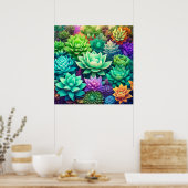 Poster Collage Aloe Vera et Succulents (Cuisine)