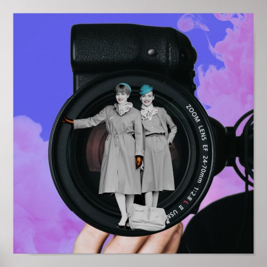 Poster Collage Art Imprimer "Ciels amicaux" (Devant)