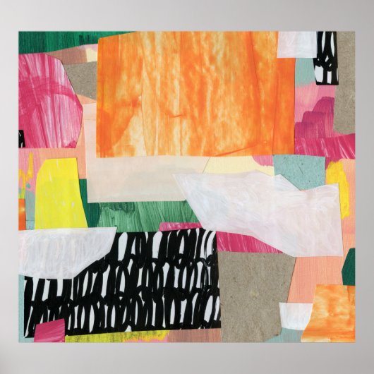 Poster Collage art, moderne coloré abstrait. (Devant)
