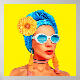 Poster Collage artistique contemporain. Mode vacances Gir