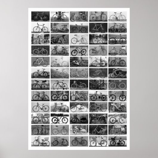 Poster Collage BICYCLES - Noir & Blanc (Devant)