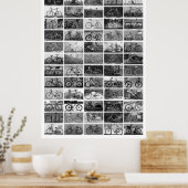 Poster Collage BICYCLES - Noir & Blanc (Cuisine)