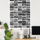 Poster Collage BICYCLES - Noir & Blanc (Bureau à domicile)