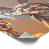 Poster Collage cool de sculptures et de cercles oranges (Coin)