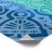 Poster Collage couleur Abstrait avec oiseaux (Coin)