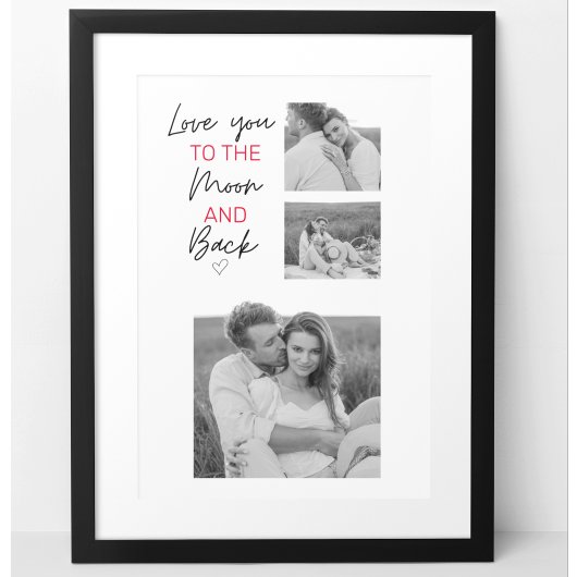 Poster Collage Couple Photo & Citation Romantique À La Lu