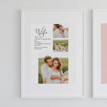 Poster Collage Couple Photo & Lovely Romantic Wife Cadeau<br><div class="desc">Collage Couple Photo & Lovely Romantic Wife Cadeau</div>